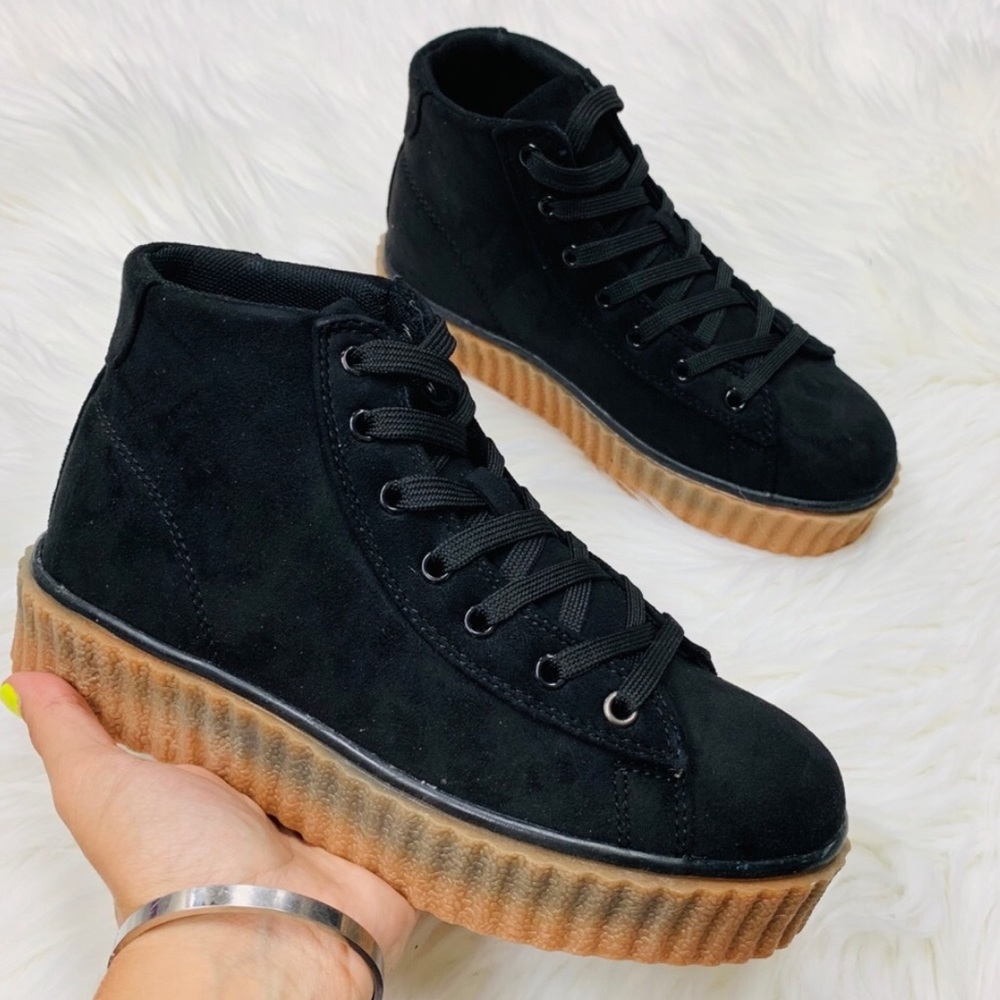 Black Chunky Suede Sneaker